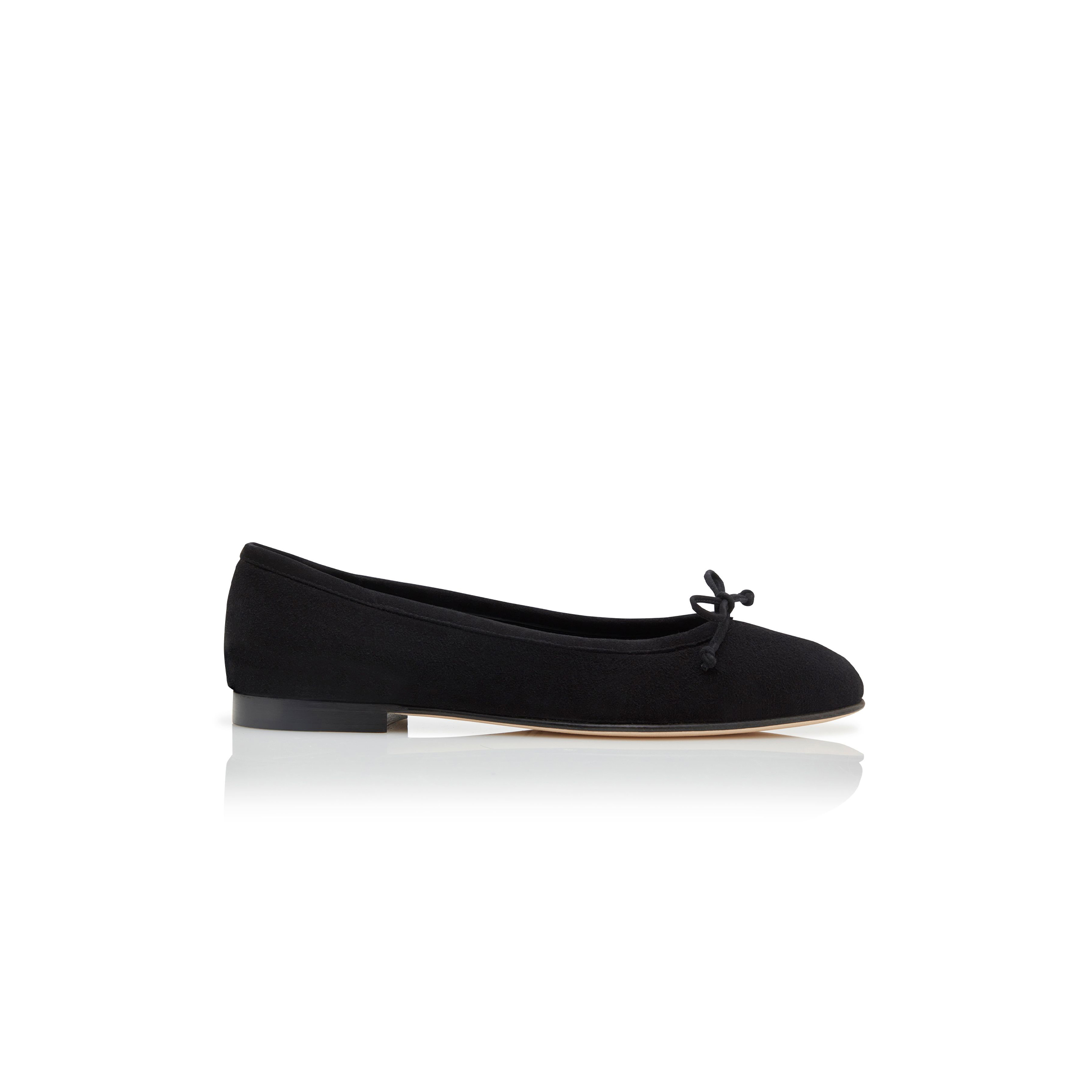 MANOLO BLAHNIK VERALLI BLACK SUEDE BALLERINA FLATS 223-1336-0009